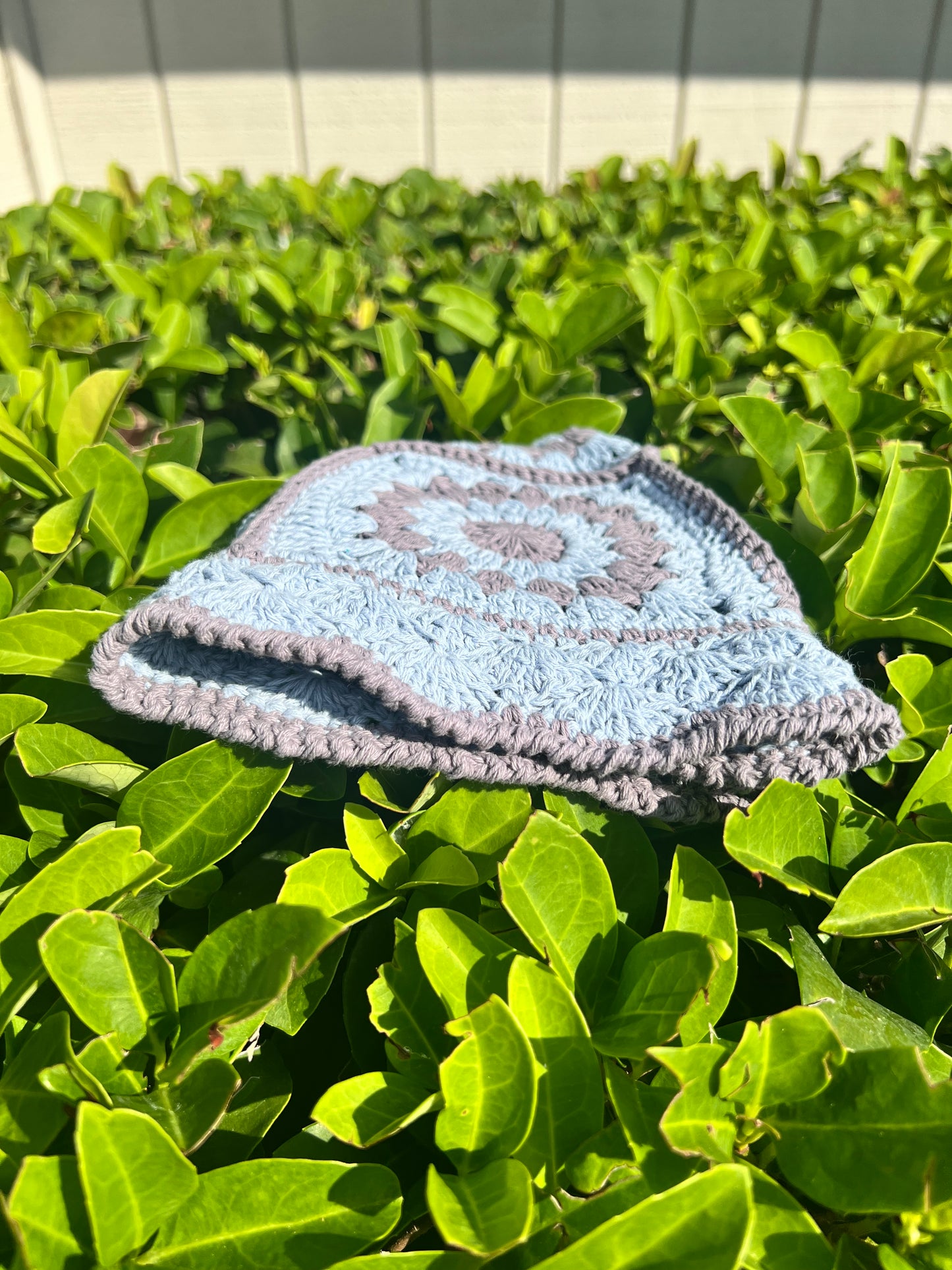 sumthin slight blue - handmade knitted bucket hat