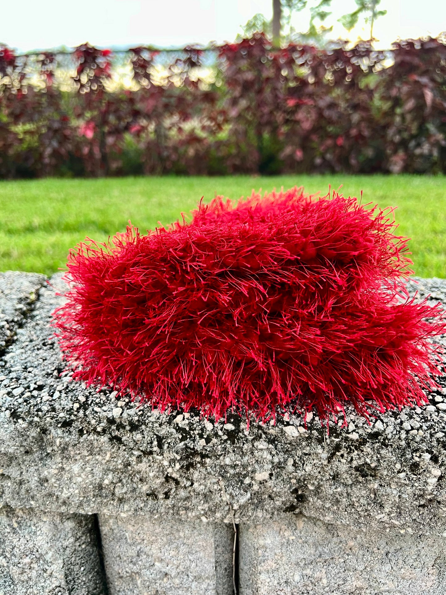 red plush bucket hat ( limited edition )