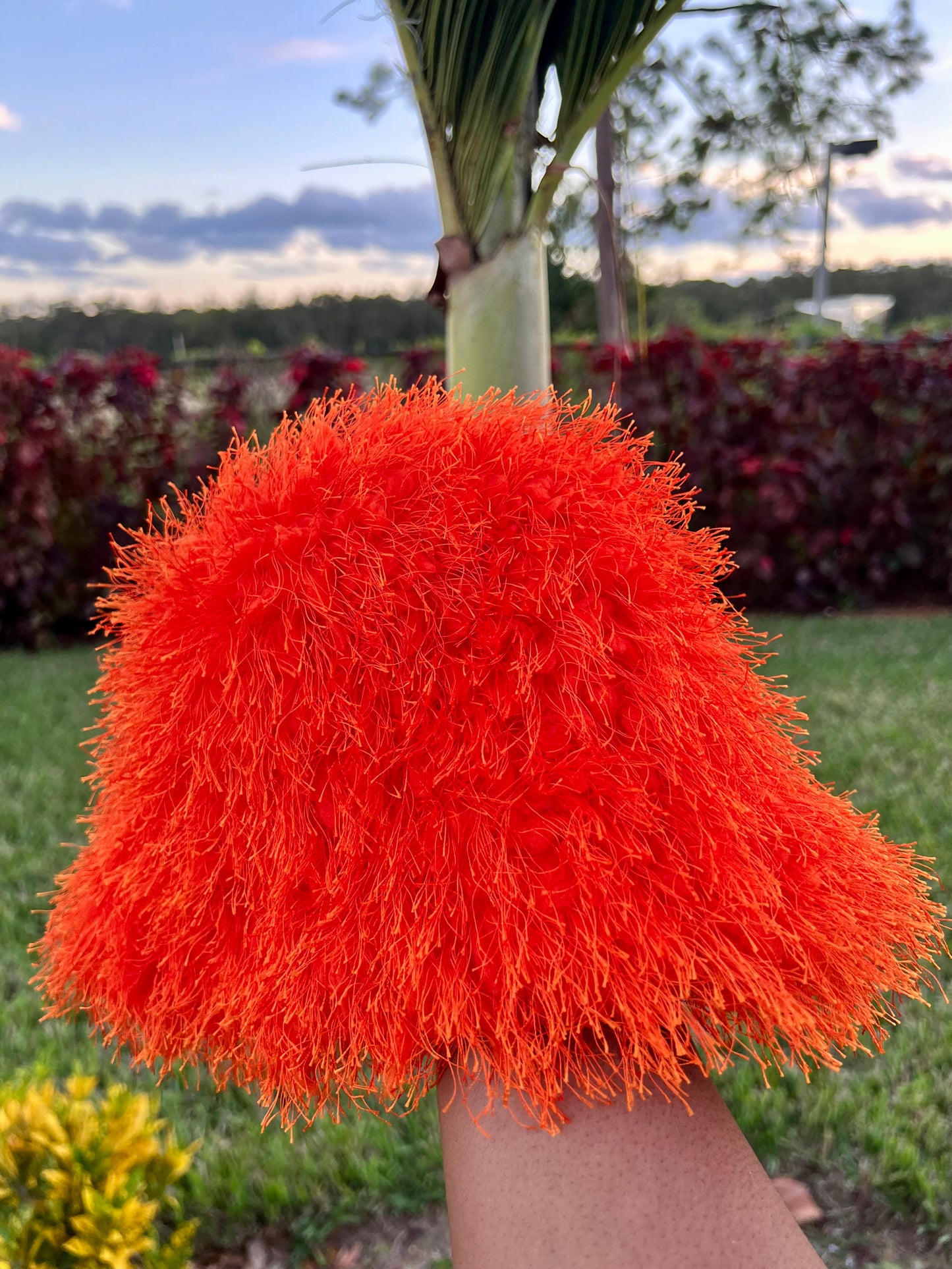 orange plush bucket hat ( limited edition )