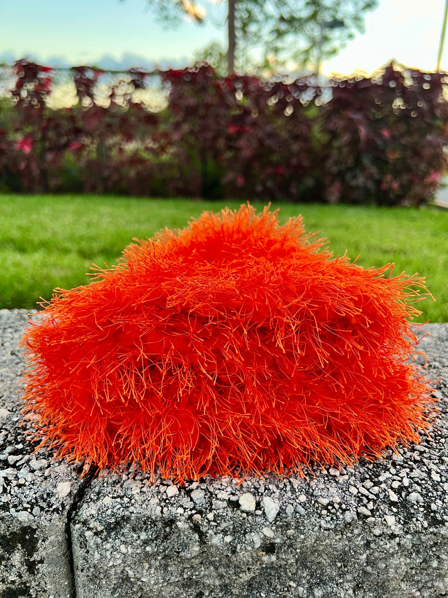 orange plush bucket hat ( limited edition )
