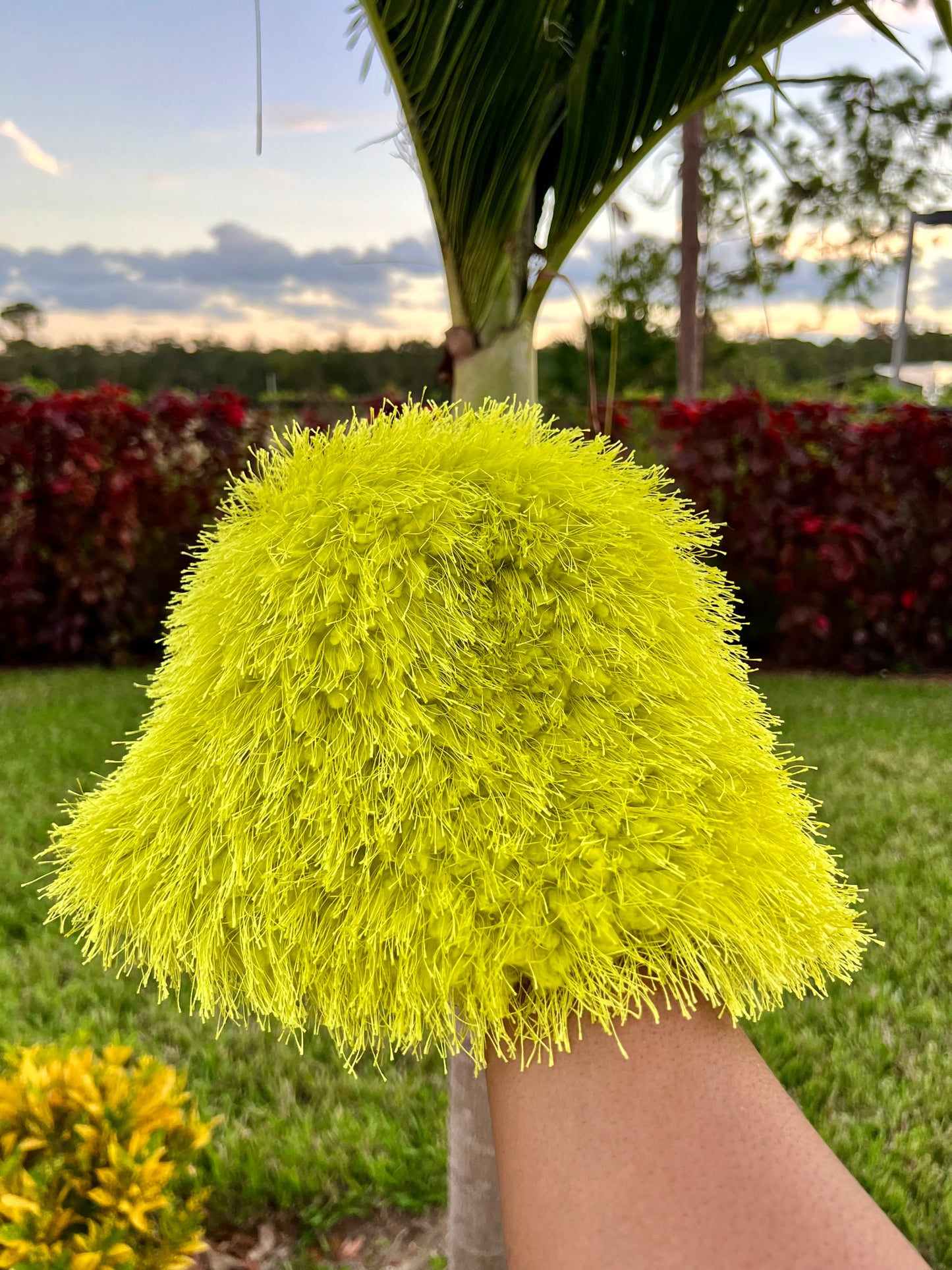 green plush bucket hat ( limited edition )