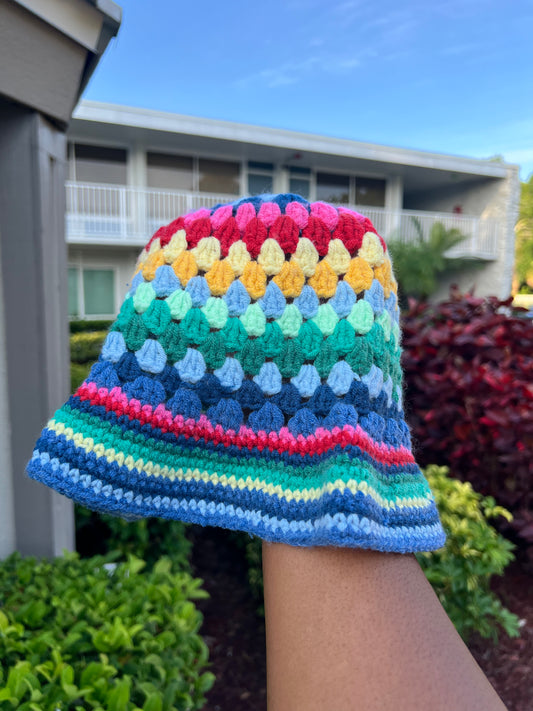 classic day multi-color - handmade knitted bucket hat