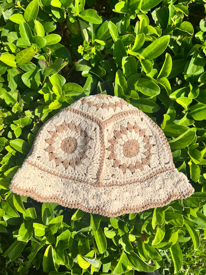 sumthin slight cream - handmade knitted bucket hat