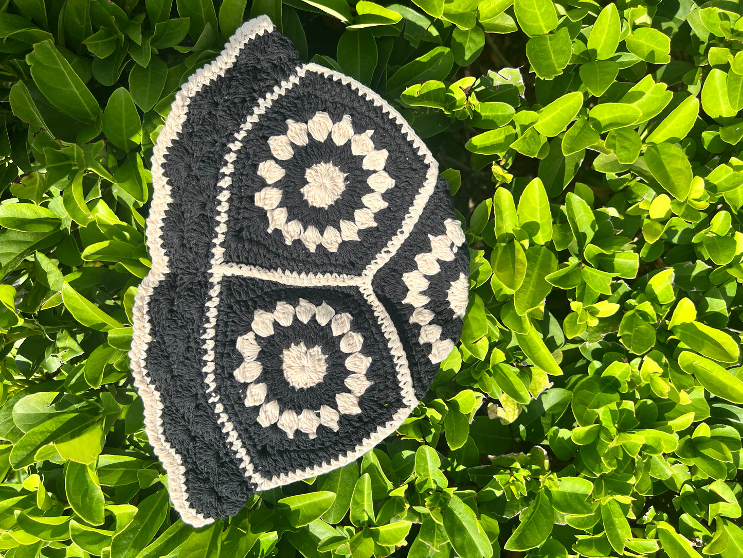 sumthin slight black - handmade knitted bucket hat