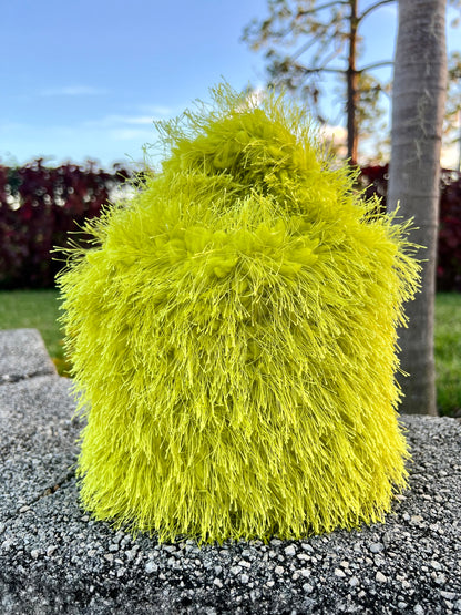 green plush hat + handbag ( limited fall collection )