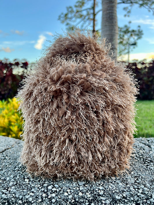 brown plush hat + handbag ( limited edition )