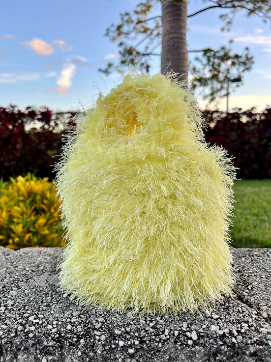 yellow  plush hat + handbag ( limited fall collection )