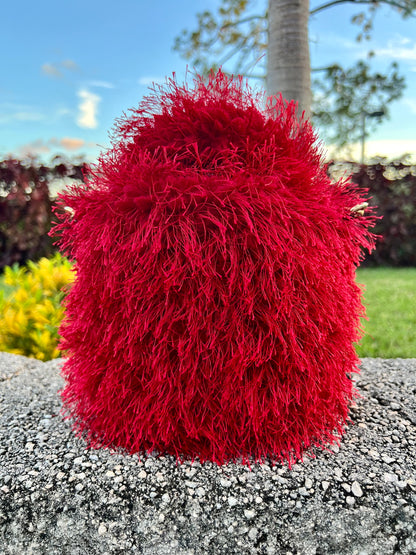 red plush hand bag + handbag ( limited edition )