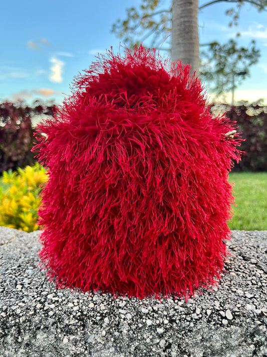red plush hand bag + handbag ( limited edition )