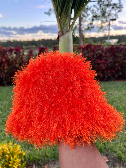 orange plush bucket hat ( limited edition )