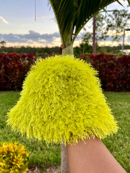 green plush bucket hat ( limited edition )